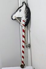 Vintage Hand Painted Wood Stick Horse Toy  Charming Early Folk Art 40