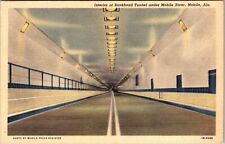 Mobile AL-Alabama, Interior Bankhead Tunnel Under Mobile River Vintage Postcard picture