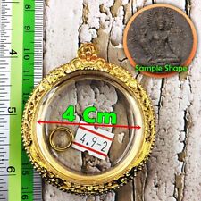 Large Empty Frame Case Gold 24k Micron Round 4.5cm Jatukam Thai Amulet #15420 picture