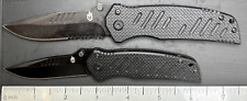 Lot Of 2 Gerber Swagger Pocketknives Large & Small Black Plain & Combo Edge USED picture