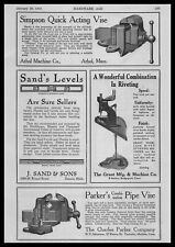 1916 Charles Parker Combination Pipe Vise Meriden Connecticut Vintage Print Ad picture