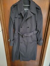 ARMY MILITARY TRENCH COAT, ALL WEATHER, MENS 40R  ISSUE RAINCOAT, BLACK picture