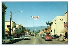 Redlands California CA Postcard Corner Of Orange And State Streets Cars c1960's picture