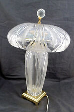Vintage MCM Hungary Crystal Glass Table Mushroom Lamp 22