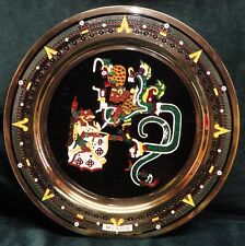 Brass Metal Plate Mexico OFFERING TO KUKULCAN Toltec Maya 12
