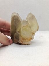214g Natural Gemstone Yellow Dog Tooth Calcite Triple Point Crystal Specimen picture