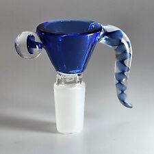 14mm Cool BLUE w/Horn Replacement Hookah Slider Bowl Head Piece picture