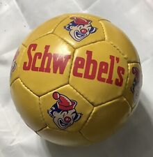 Vintage Schwebel's Bread Clown Logo Advertising Yellow Soccer Ball. Never used. picture