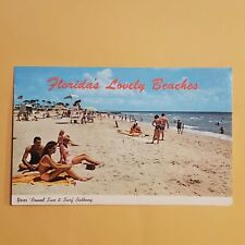 Postcard Florida's Lovely Beaches Year round Sun and Surf Bathing Vintage READ picture