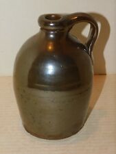 Small Early American Lustre Glazed Pottery Jug Brown Glaze 7.5
