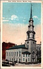 Boston, Massachusetts~Park Street Church~VTG White Border~Posted~KB9 picture