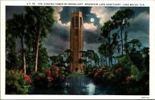 The Singing Tower by Moonlight, Mountain Lake Sanctuary, Lake Wales, FL Postcard picture