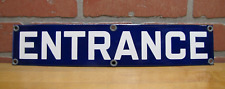 ENTRANCE Original Old Porcelain Train Station Subway Railroad Transporation Sign picture