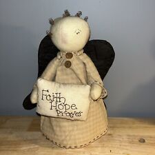 Honey And Me Primitive Rustic Angel Faith Hope Prayer 12” Tall picture