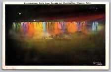 American Falls Canada Illumination Niagara Waterfalls Night View VNG Postcard picture