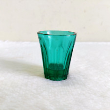 1920s Vintage Teal Green Tequila Shot Glass Tumbler Old Barware Collectible GT11 picture