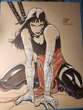 Elektra Ink/Pencil Original Comic Art Illustration Signed 8.5x11 COA  picture