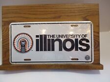 The University of Illinois Chief Illiniwek vintage metal license plate NOS picture