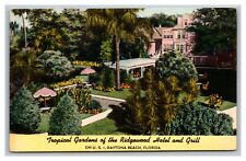 Vintage 1940's Postcard Tropical Gardens Ridgewood Hotel & Grill Daytona Beach picture