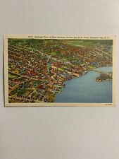 Postcard NC Elizabeth City Aerial View of Main Business Section River Front 1938 picture