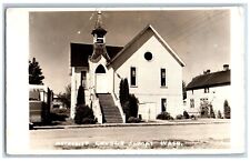 Sumas Washington WA Postcard RPPC Photo Methodist Church Scene Street 1954 picture