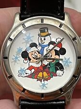 Vintage DISNEY MICKEY MOUSE WATCH Black Band New Battery dead Cast Party 1997 picture