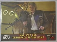 #32/100 GOLD PARALLEL 2015 Topps STAR WARS THE FORCE AWAKENS Han & Chewbacca picture