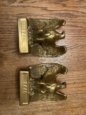 Vintage 1965 American Bald Eagle Bookends Colonial Virginia 1776 Bronze/Brass picture