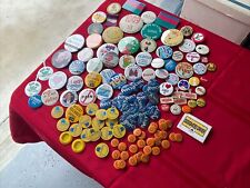 Huge Group Lot Of 138 Vintage Pin Backs/buttons picture