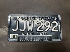 1979 Michigan License Plate - JJW 292 w/ Plate Frame picture