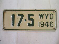 NICE 1946 Wyoming LOW # Motorcycle  License Plate Tag picture