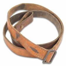 ORIGINAL GERMAN MILITARY LEATHER RIFLE SLING - USED SURPLUS picture