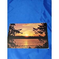 Sunset over Big Bear Lake California Postcard Chrome Divided picture