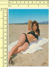 099 1970's Pretty Bikini Woman Laying on Beach Swimwear Lady vintage photo orig. picture
