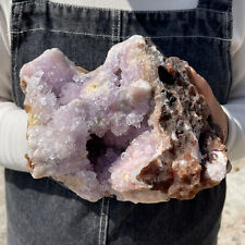 7.6LB Natural Pink Amethyst Geode Quartz Crystal Rough Mineral Healing TQS8964 picture