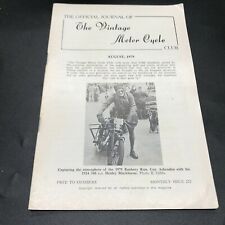 THE OFFICIAL JOURNAL THE VINTAGE MOTORCYCLE CLUB MAGAZINE AUGUST 1979 picture