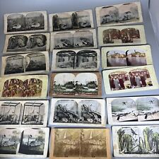 Set of 15 Vintage stereograph Cards Various Locations and Wildlife picture