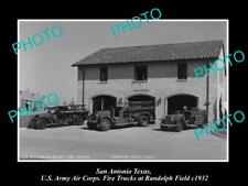 OLD LARGE HISTORIC PHOTO OF SAN ANTONIO US ARMY RANDOLPH FIELD FIRE STATION 1910 picture