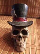 Skull Top Hat Lucky 13 Figurine Halloween VTG 1999 picture