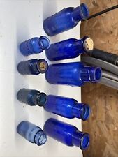 9 vintage Bromo Seltzer Baltimore MD Emerson Drug Co Bottles 1910s Cobalt Blue picture