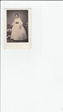 CDV SPRING WHITE HOOP DRESS BLACK BELT HAIR UP,BLACK STRAW HAT DECORATED  TABLE picture