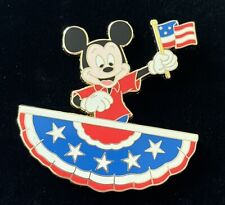 RARE LE 125 Disney Pin Mickey Americana USA Patriotic Flag Banner NIP picture