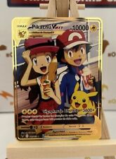 Pokemon Gold Metal Card Pikachu-Ash Fun Art Card / Best Gift Pokemon Collectors picture