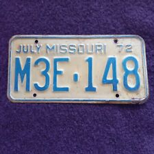 1972 Missouri License Plate - 