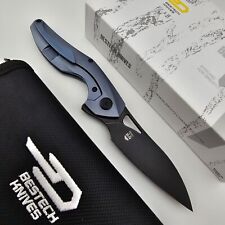 Bestech Knives Reticulan Folder Blue Titanium Handles S35VN Wharncliffe BT2003B picture