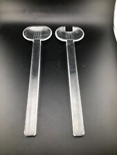 Vintage Clear Acrylic Salad Server 2 pc Set Fork Spoon Utensils picture