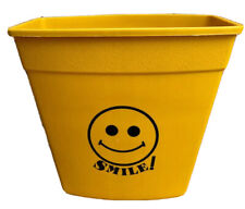 Smiley Face Trash Can Smile Golden Harvest Gold Yellow Vintage picture