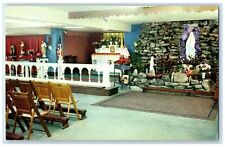 c1960s Grotto In Our Lady Of Lourdes Chapel Interior Shartlesville PA Postcard picture