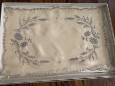 Fab Vintage Marghab Set 16 Pieces Placemat Napkins The Wheat Pattern Organdy Box picture