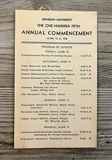 Vintage Denison University Ohio Annual Commencement Program 1936 picture